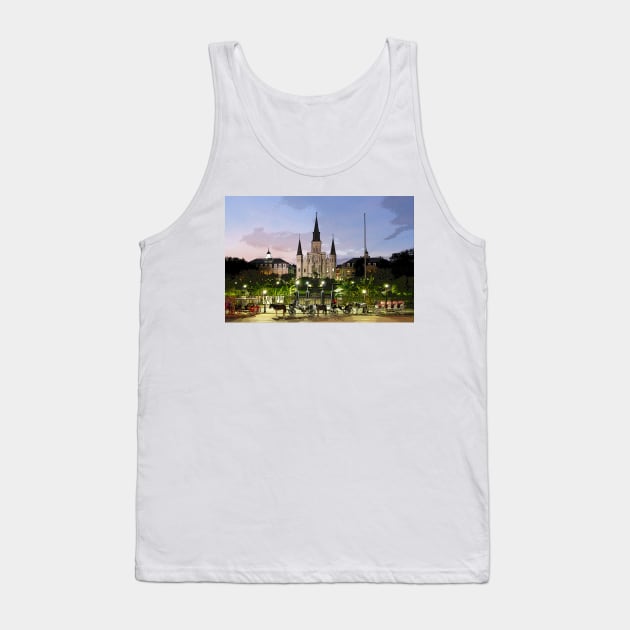 Jackson Square Evening New Orleans Tank Top by JerryGranamanPhotos71